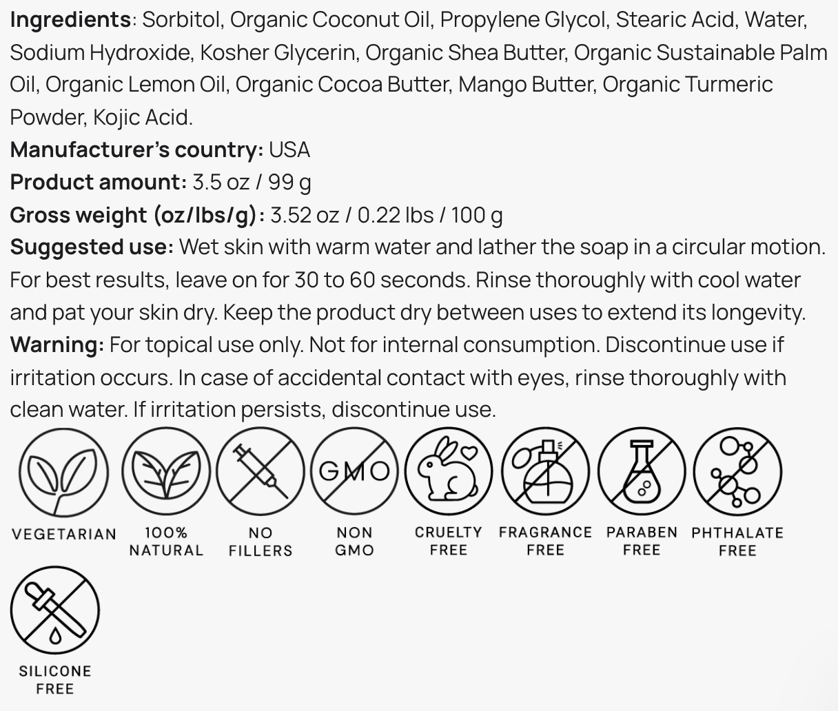 Kojic Acid & Turmeric Soap